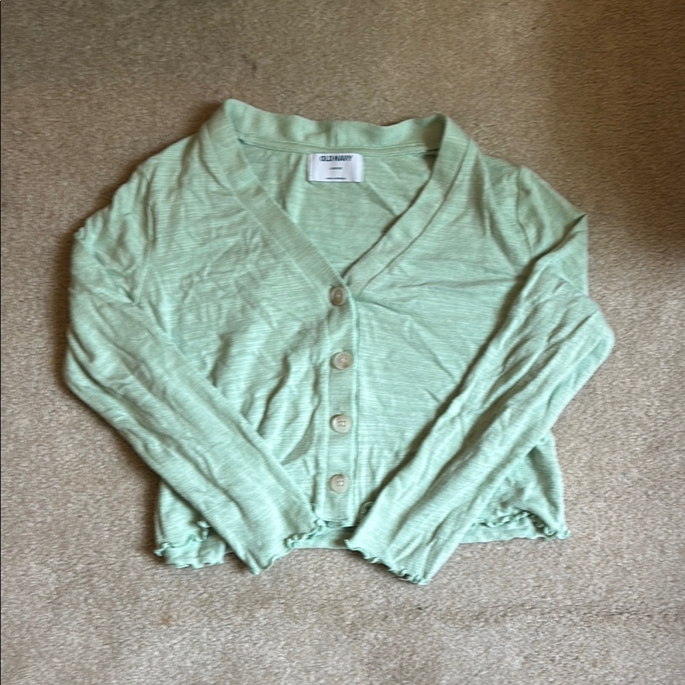 Old Navy Green Cardigan Sweater
